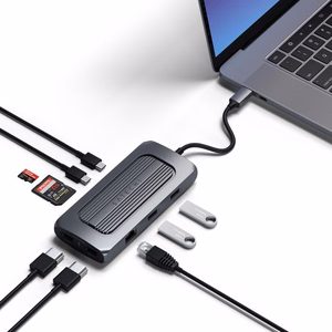 Adapter HUB 8in1 USB C Satechi ST-UCMXAM space pelēks