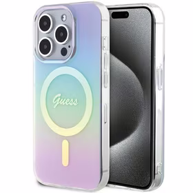 Guess GUHMP15LHITSU iPhone 15 Pro 6.1" violeta/violeta cietais apvalks IML Iridescent Magnētiskais