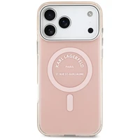 Karl Lagerfeld IML Karl RSG logotipa magnētiskais viedtālruņa apvalks iPhone 17 Pro Max - rozā