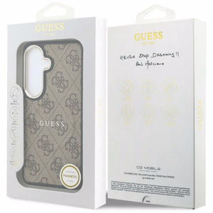 Guess чехол 4G Embossed Ring MagSafe для Samsung Galaxy S26 Plus коричневый