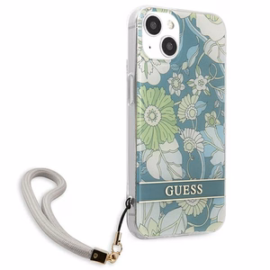 Guess GUHCP13SHFLSN iPhone 13 mini 5.4" зелёный/зелёный жёсткий чехол Flower Strap