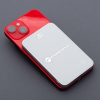 Portatīvais lādētājs saderīgs ar MagSafe Forcell F-Energy SuperSlim F5K8 QC4.0 PD3.0 15W 5000 mAh balta