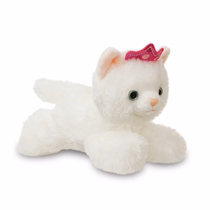 Fancy Pals videi draudzīga princeses kaķenes plīša rotaļlieta ar rozā kroni varavīksnes somiņā, 20 cm