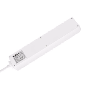 Rebel pagarinātājs, 5 vācu tipa kontaktligzdas, 3 m, ar slēdzi, 3×1,5 mm, balts