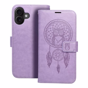 MEZZO grāmatas apvalks IPHONE 16 Plus sapņu ķērājs violeta