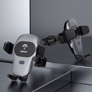 Dudao automātiskais turētājs ar iebūvētu Qi 15W bezvadu lādētāju pelēks (F20xs)