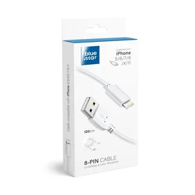 BLUE STAR LITE kabelis 3A USB A uz Lightning 1,2 m balts