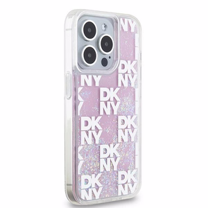 DKNY viedtālruņa apvalks iPhone 15 Pro 6,1" DKHCP15LLCPEPP balts HC šķidrie spīdumi ar rūtainu rakstu