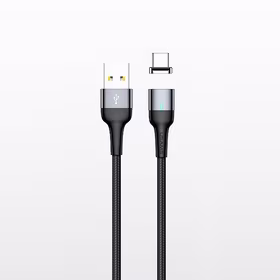 USAMS Magnētiskais kabelis U28 microUSB3A Fast Charge 1m pīts tērauda/tarnish SJ328USB01 (US-SJ328)