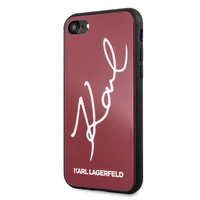 Karl Lagerfeld KLHCI8DLKSRE iPhone 7/8SE 2020 / SE 2022 sarkans cietais maciņš Signature Glitter