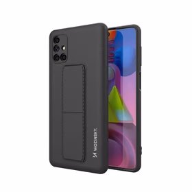 Wozinsky Kickstand Case silikona apvalks ar statīvu Samsung Galaxy M51 melns