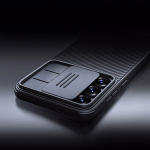 Nillkin CamShield Pro viedtālruņa apvalks Samsung Galaxy S25 ar kameras pārsegu - Melns