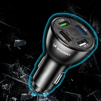 Wozinsky WCCAW 50W 4x USB-A QC automašīnas lādētājs - balts