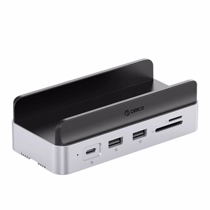 Orico MiniDock 10-in-1 dokstacija ar SSD cietā diska nodalījumu - sudraba krāsā