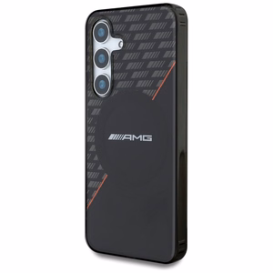 AMG Divu slāņu rombu Magnētiskais viedtālruņa apvalks Samsung Galaxy S25+ - melns/sarkans