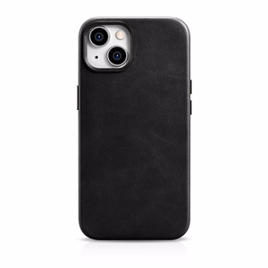 Чехол iCarer Oil Wax Premium Leather для iPhone 14 Plus магнитный кожаный с MagSafe чёрный
