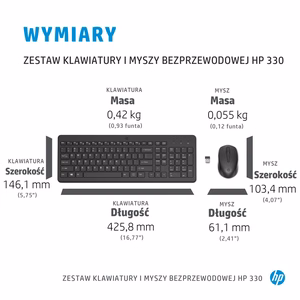 HP 330 bezvadu pele un tastatūra (komplekts)