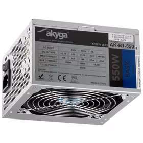 Akyga AK-B1-550 power supply unit 550 W 20+4 pin ATX ATX pelēks