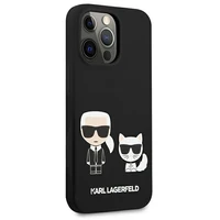 Karl Lagerfeld KLHCP13LSSKCK iPhone 13 Pro / iPhone 13 6.1 melns Silikona apvalks Karl & Choupette