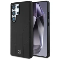 Mercedes Ādas Iespiestas līnijas Magnētiskais apvalks Samsung Galaxy S25 Ultra - melns