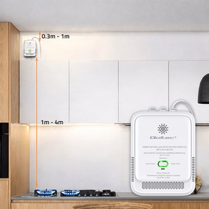 Qoltec 52651 dabasgāzes noplūdes sensors | CH4 detektors | NG | Tuya | Wi-Fi | 85dB signāls | LED
