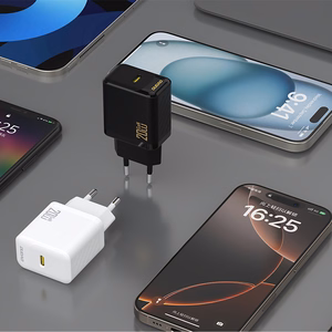 Dudao A26LEU PD 20W GaN USB-C Wall Lādētājs with USB-C to Lightning Kabelis - Melns