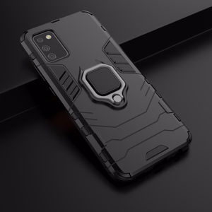 Ring Armor izturīgs hibrīda viedtālruņa apvalks ar magnētisko turētāju Samsung Galaxy A03s (166.5) melns