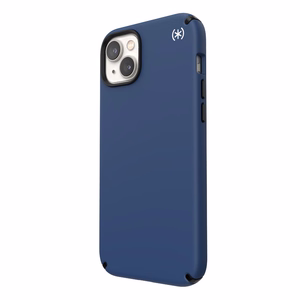 Speck Presidio2 Pro vāciņš ierīcei iPhone 15 Plus / 14 Plus, ar Microban pretmikrobu aizsardzību, “Coastal Blue / Black / White” krāsu kombinācija