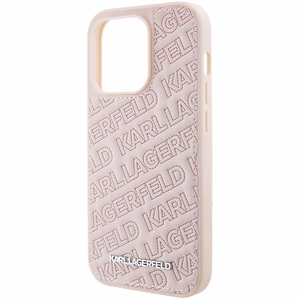 Karl Lagerfeld stepētā K raksta viedtālruņa apvalks iPhone 15 Pro Max - rozā