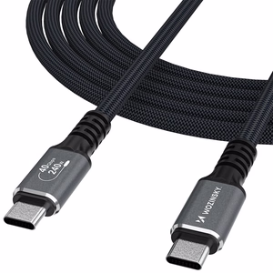 Wozinsky WPS-UY415S USB-C Thunderbolt 4 kabelis 240W 1.5m 4K - melns