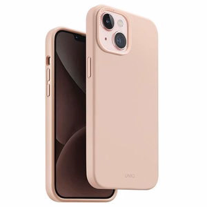 Uniq Lino Hue Magnētiskais uzlādes viedtālruņa apvalks iPhone 15 - rozā