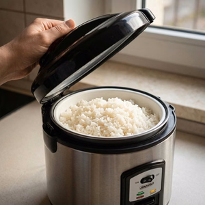Mesko MS 6411 – rīsu vārīšanas katls, 1000 W, 1,5 l, nerūsējošais tērauds / melns