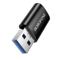 Borofone adapteris BV26B - USB uz Type C - melns