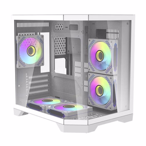 Darflash FT350 datora korpuss + 5 aRGB ventilatori (balts)