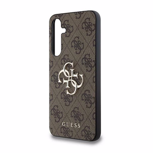 Guess 4G Big Metal Logo viedtālruņa apvalks Samsung Galaxy A35 - brūns