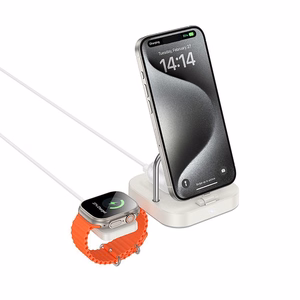 Wireles charger Hoco 3in1 3A 5W compatible with Apple Watch CQ16A milky white