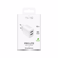 Puro PROLITE 10W 2x USB-A sienas lādētājs - balts