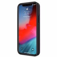 Mercedes Ādas perforētās zonas viedtālruņa apvalks iPhone 12 mini - melns