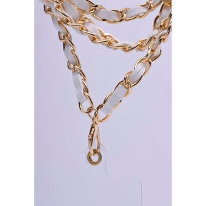 STRAP tālruņa siksniņa, tālruņa piekariņš / auklas garums 116 cm (58 cm cilpā) / ap kaklu – balts