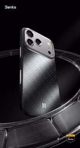 Benks Magnetic Armor Air Armor Grid Kevlar maciņš ar metāla rāmi 600D (B067) iPhone 17 melns