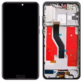 LCD screen Huawei P20 PRO ar touch screen un home button ar frame Melns OLED