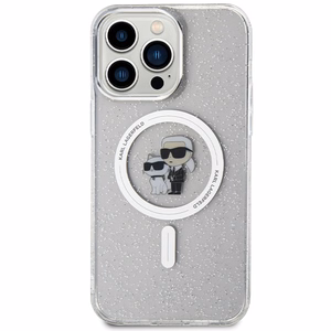 Karl Lagerfeld KLHMP14XHGKCNOT Karl & Choupette Glitter vāciņš ierīcei iPhone 14 Pro Max 6.7", ar MagSafe, caurspīdīgs