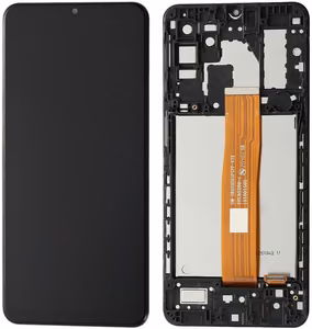 LCD ekrāns Samsung A127 A12s 2021 ar skārienekrānu ar rāmi melns ORG