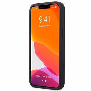 AMG AMHCP14SDOLBK iPhone 14 6.1 - melns ādas vāciņš ar karsta štampējuma iespaidu