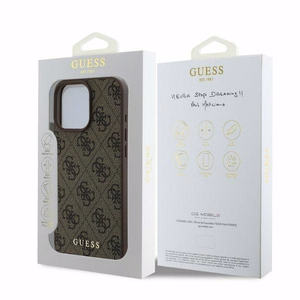 Guess 4G Classic viedtālruņa apvalks iPhone 16 Pro - brūns