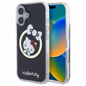 Hello Kitty IML Jautrā lente magnētiskais iPhone 16 viedtālruņa apvalks - melns