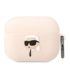 Karl Lagerfeld KLAPRUNIKP AirPods Pro apvalks rozā/rozā Silikona Karl Head 3D