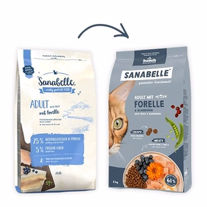 Bosch Sanabelle Life Adult Trout & Blueberries – sausā barība pieaugušiem kaķiem ar foreli un mellenēm, 8 kg