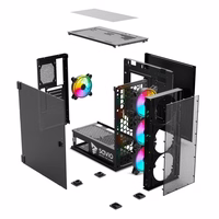 SAVIO PC Case Raptor X1 ARGB Glass/Mesh melns