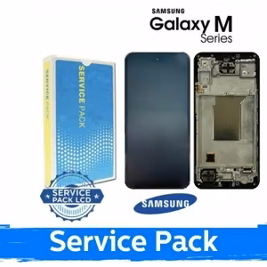 LCD ekrāns paredzēts Samsung M356 M35 5G melns ar rāmi (Service Pack)